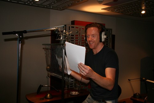 Actor Damian Lewis in the recording studio narrating Diamonds Are Forever