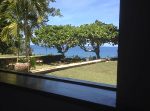 The view from the desk where Fleming wrote Bond