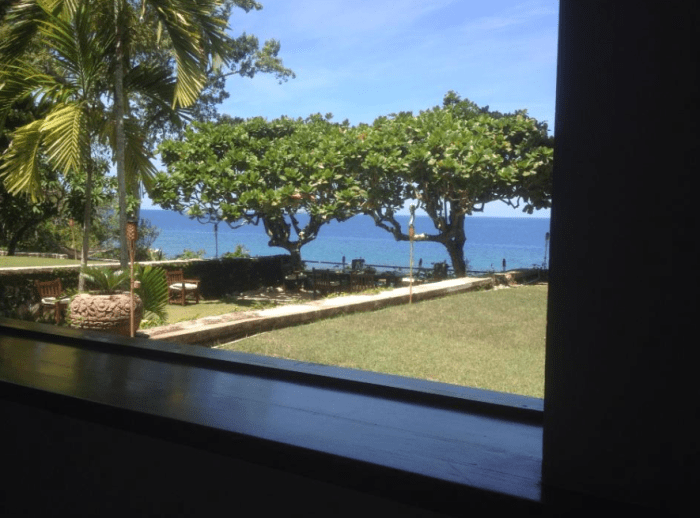 The view from the desk where Fleming wrote Bond