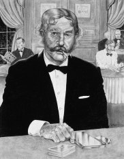 Hugo Drax at Blades [Illustration by © George Almond]