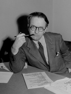 Mystery novelist and screenwriter Raymond Chandler, shown in a 1946 portrait, created private eye Philip Marlowe in the novels "The Big Sleep," "Farewell My Lovely," and "The Long Goodbye."  His screenplays included "Double Indemnity," "The Blue Dahlia," and  "Strangers on a Train."  (AP Photo)