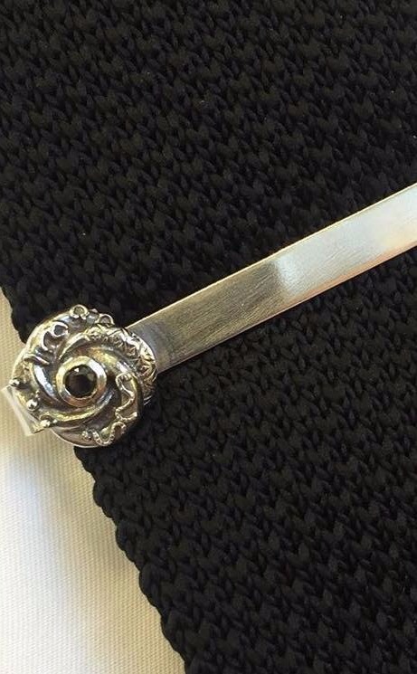 Bespoke Tie Slide with Black Diamond - Sophie Harley