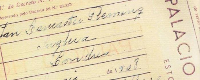 Ian Fleming's name in the register book | Photo: Larry Loftis