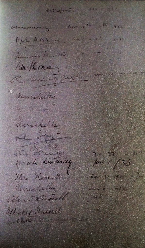 The Mottisfont Visitor's Book